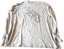 2XL Platinum Delta Apparel Gray Men Long Sleeve T Shirt-5678 on Front-360-Back