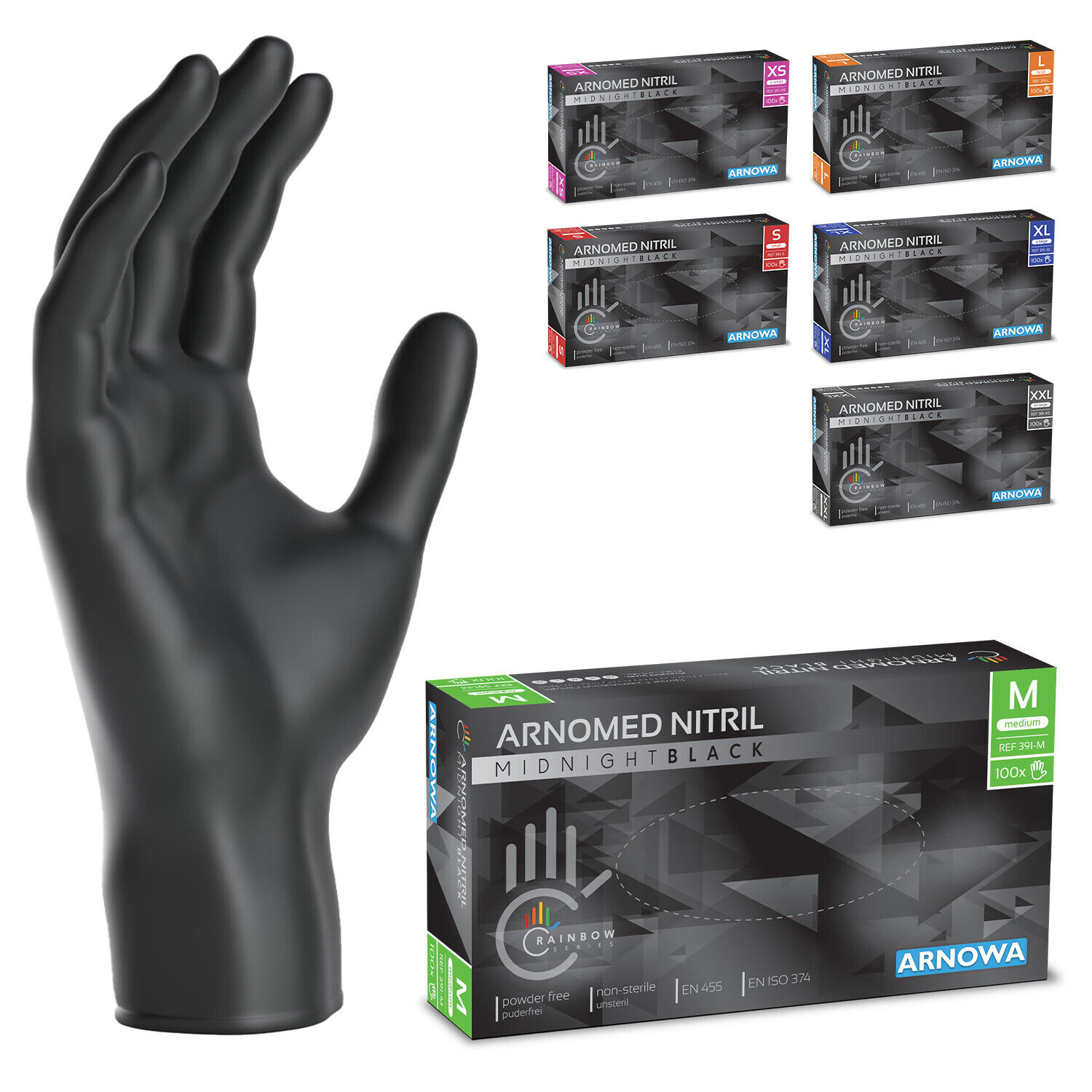 100 - 1000 Einmal Handschuhe Nitril Handschuhe ARNOMED Einweghandschuhe Nitril