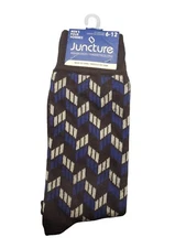 Men's Argyle Fashion Socks Shoe Size 6-12 Sport Casual Golf brown blue geometric