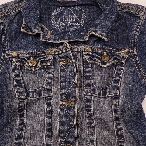 Gap Long Sleeve Button Up Casual Denim Jacket Girls Size Extra Large XL Blue - Picture 4 of 11