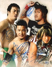 Hiroshi Tanahashi & Tetsuya Naito Taguchi Kushida Signed 11x14 Photo BAS COA NXT