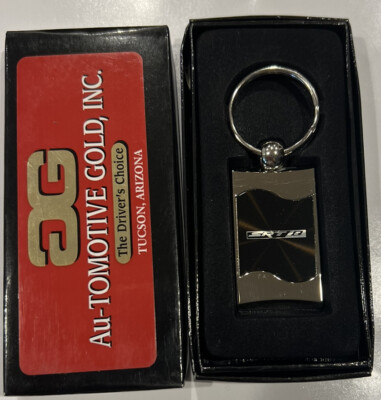 DODGE CHALLENGER SRT8 Rectangular Wave Key Fob Ring Black Licensed NEW IN BOX