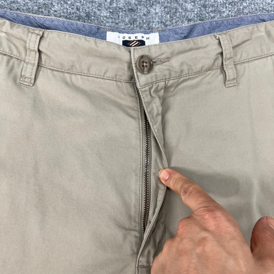 Joseph Abboud Shorts Mens 36 Beige Cotton Flat Front Mid Rise Golf Chino Walking - Image 3 of 4