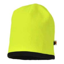 Portwest HA14 Reversible Fleece Lined Hi-Vis Warm Beanie Hat Yellow Black BNWT