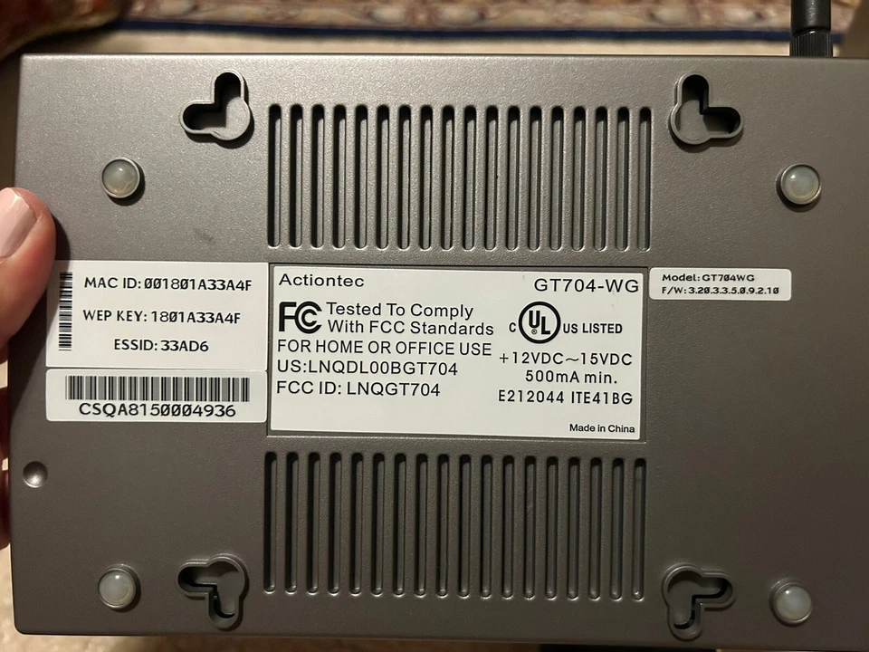 Verizon Actiontec GT704WG 4-Port 54 Mbps Wireless DSL Modem Router w/ Adapter - Image 2 of 4