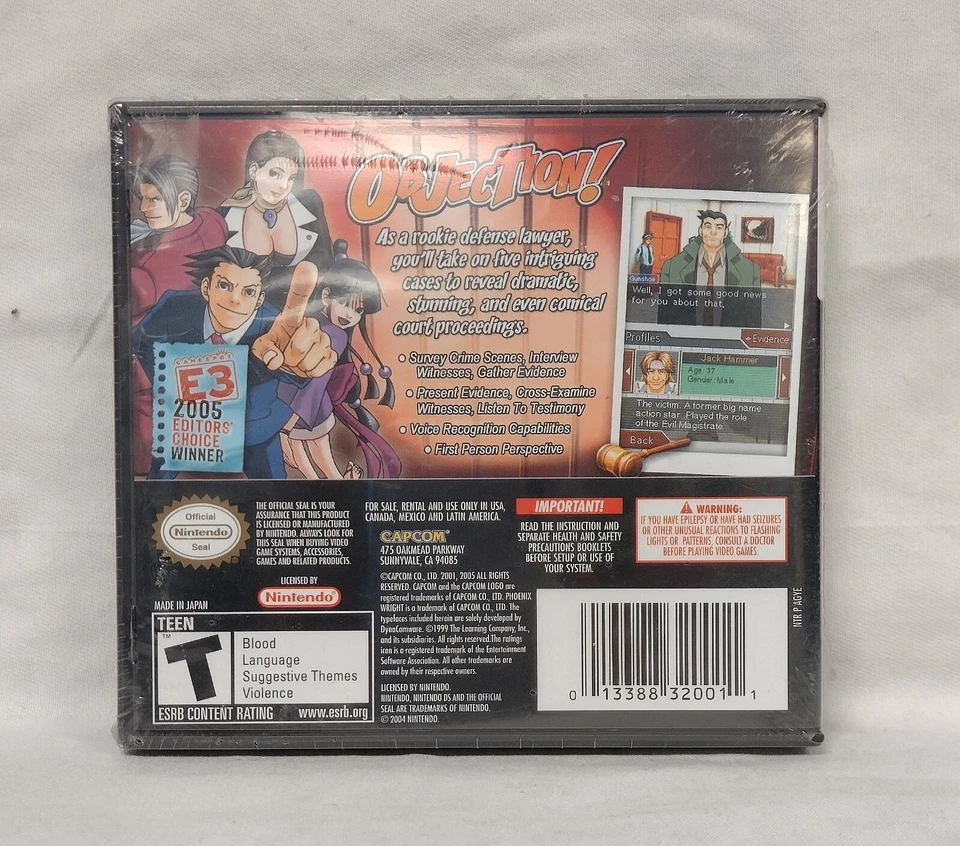 Phoenix Wright: Ace Attorney Nintendo DS - new sealed - u.s import - Image 2 of 2