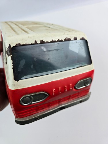 Giocattolo vintage anni 60 acciaio nylon U-Haul Ford Econoline Van con porte funzionanti - Foto 6 di 9