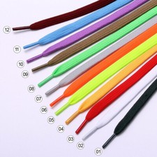 Fat Shoelaces Flat Wide 0.8cm 100cm Color Boot Shoe Laces Sneakers`