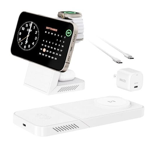 MagFree Transform 3-in-1 Fast Wireless Charging Station Multiple Devices, White