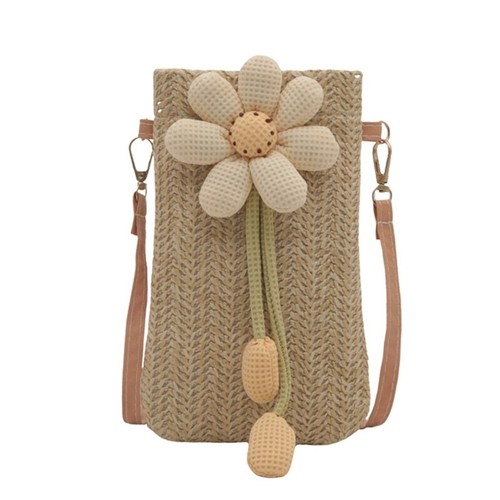 Women Straw Shoulder Bag Handwoven Beach Bag Handbag and Purse Crossbody Bag - Picture 5 of 12