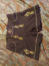 Authentic Bavarian Lederhosen With Detailed Embroidery For Oktoberfest Large