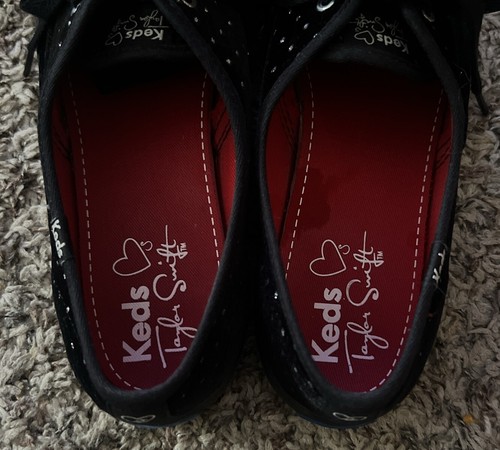 Keds Taylor Swift Special Edition Shoes Sparkle Black Velvet Glitter size 10 - Picture 4 of 5