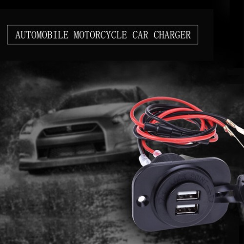 12V Car Motorcycle Dual USB Adapter Cigarette Lighter Socket Power Plug for - Photo 5 sur 12