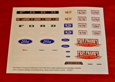 Moebius Models 1969 Ford F-100 Short Bed Decal Sheet 1/25