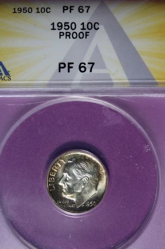 1950 ANACS PR67 ROOSEVELT DIME #B51447