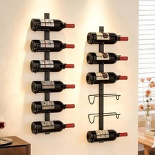 DIY 12 Bottles Wall Mounted Wine Rack Detachable Wine Storage Organizer Used