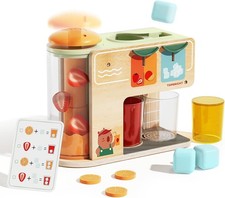 Toy for 3+ Years Old Boys Girls Wooden Drink Dispenser Pretend Play Food Kitchen