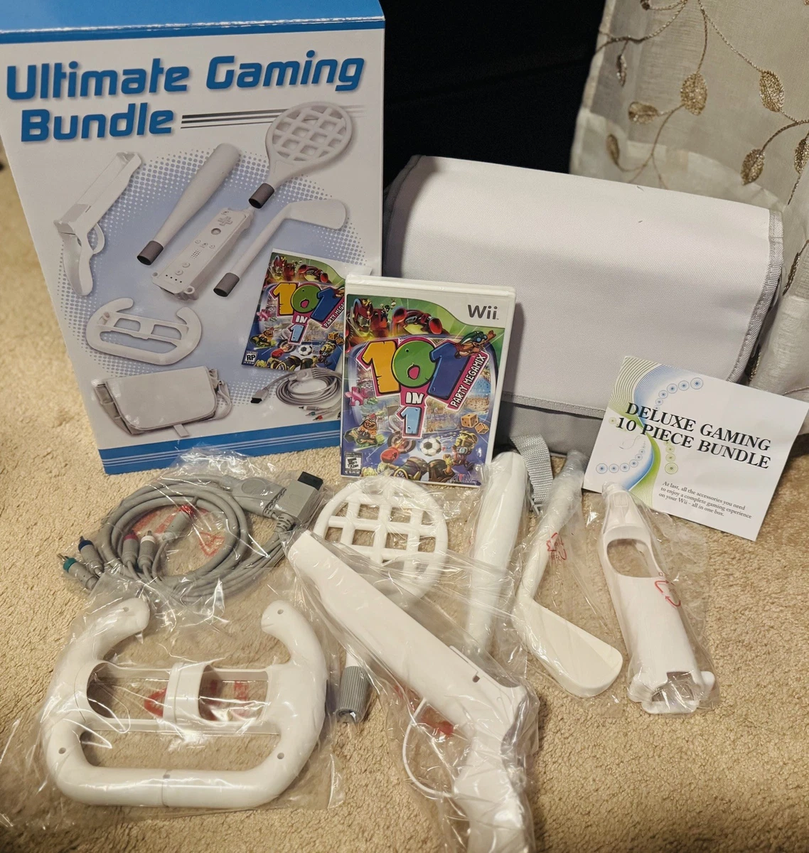 Nintendo Wii Video Game Accessory Bundles with Carry/Shoulder Bag