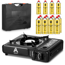 Butane Gas + Portable Camping Outdoor Cooker Stove Single Burner BBQ Cooking.