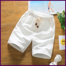 Men's Summer Cotton Shorts Elastic Waist Loose Casual Breathable Home Pants
