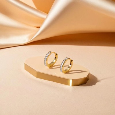 0.50Ct Round Cut Natural Diamond  Hoops Earrings 14k Yellow Gold FLASH DEAL
