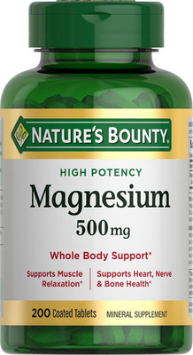 Nature's Bounty Magnesium Supplements 500 Mg 200 Count (Pack of 1)