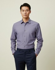  85 Calvin Klein Mens STEEL Slim-Fit Non-Iron Stretch Shirt