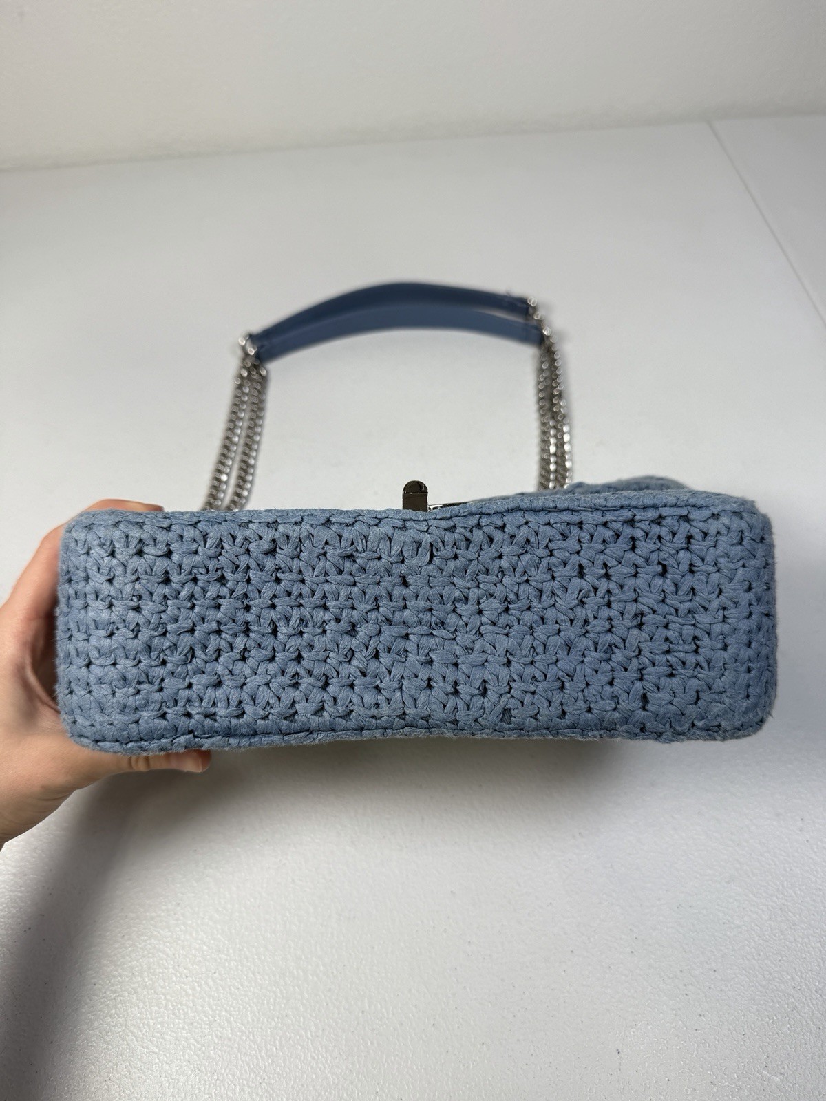 Sandro Blue Raffia YZA Bag — image 6