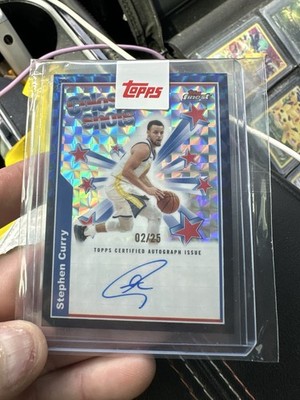 2024-25 Topps Finest - Colossal Shots Autographs Stephen Curry Black Red/25 auto