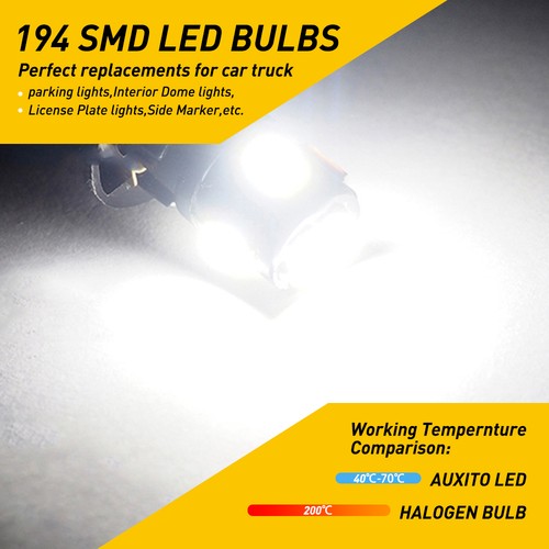 1-100pcs LED T10 194 168 Canbus Dome License Side Marker Light Bulbs 6000K White - Picture 4 of 22