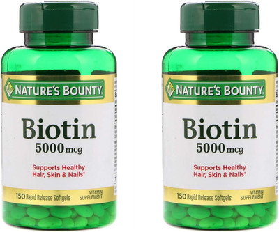 Set of 2   Biotin 5000 Mcg, 150 Softgels