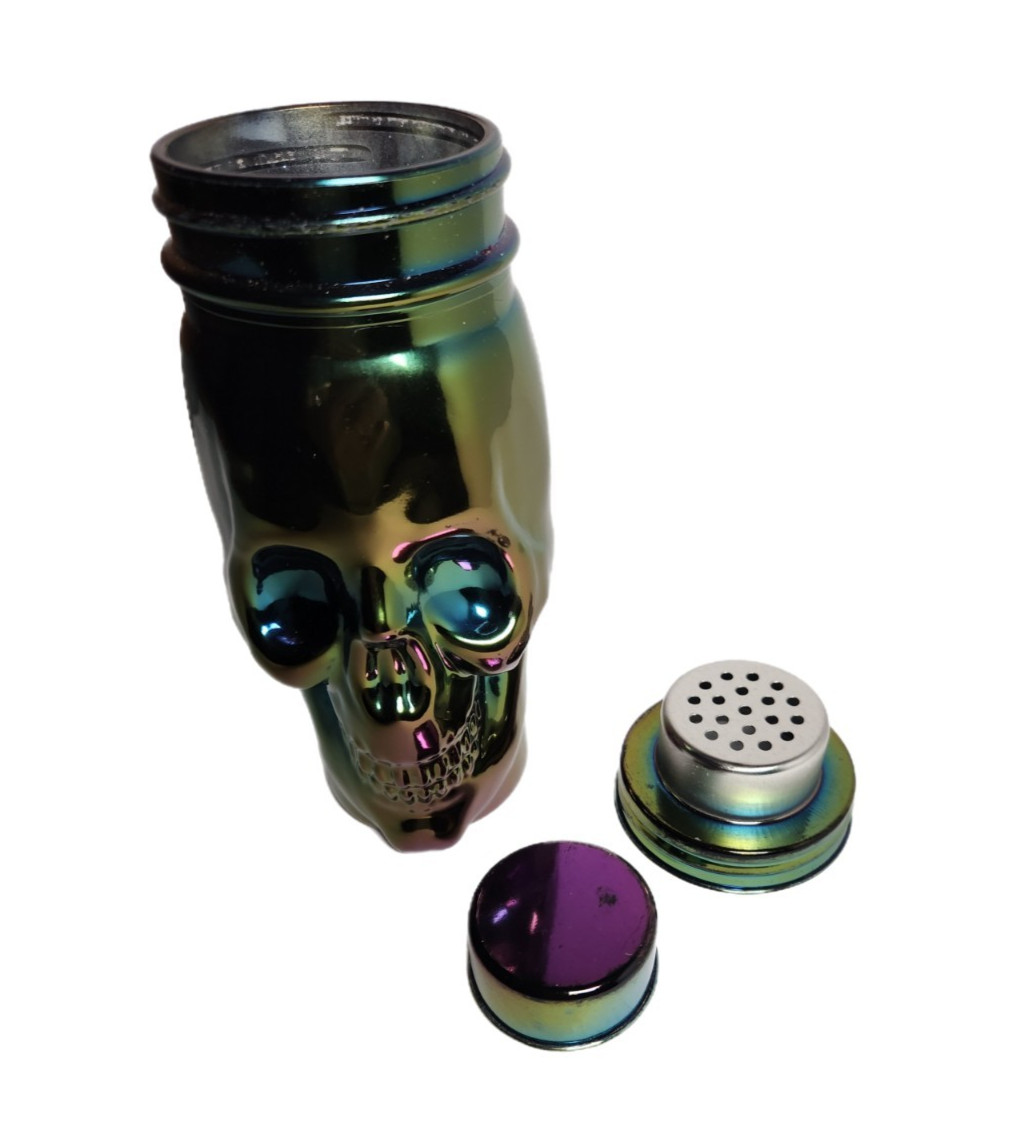 Martini Cocktail Party Shaker Skull Halloween Rainbow Holographic Mixer Bar 