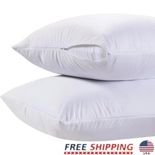 White Classic Luxury Hotel Zippered Style Pillow Cover 200 Thread Count