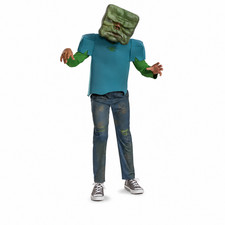 Minecraft Movie Zombie Halloween Costume Disguise Child Size Large 10-12