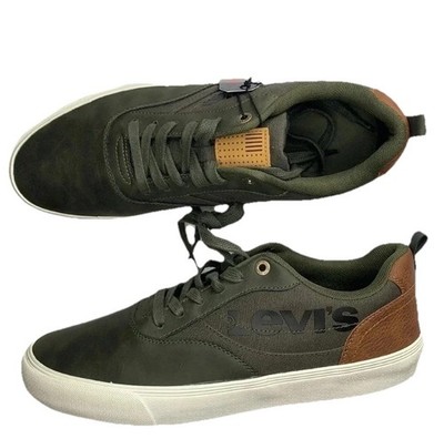 Levis Sneakers Lance Casual Lace Up Shoe Olive Tan Men s Sz 12 NWT