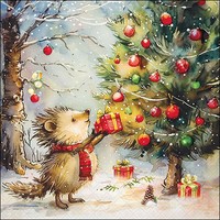 Ambiente Serviette Present For Hedgehog 20 Stk 33X33 Cm Tischdeko Party