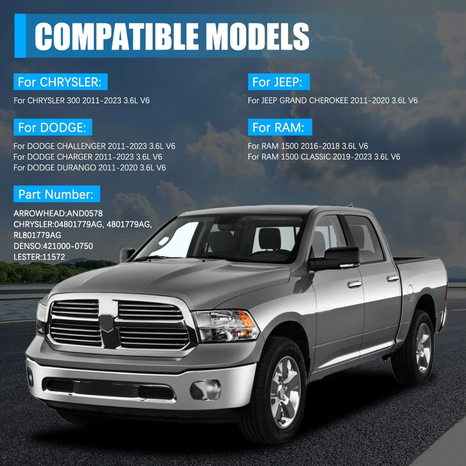 Alternator For 2011-2019 Chrysler 300 Dodge Challanger Charger Durango 1500 3.6L Foto 2 de 4