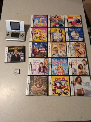 Nintendo DS Silver Console w/ 17 Games: Worked When Put Away Couldn't Find Charg