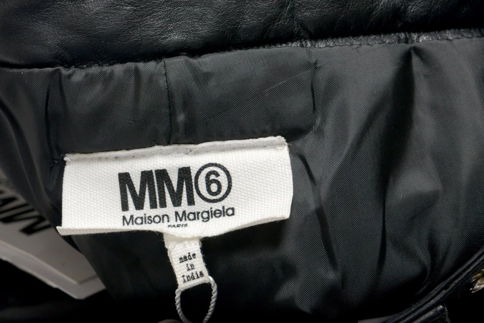 Pantalones informales para mujer Maison Margiela MM6 100 % cuero negros talla 2XS XS M L Foto 4 de 4