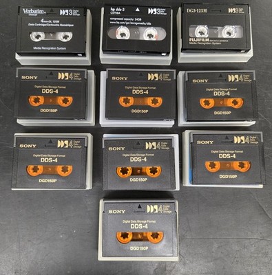 Lot of 10 DDS3 & DDS4 tapes - Sony, HP, Fujifilm, Verbatim 20GB/40GB 12GB/24GB
