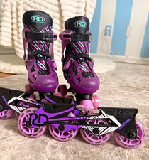 Roller Derby RD Youth Adjustable Girls Quad Roller Skates Purple/Pink 3-6