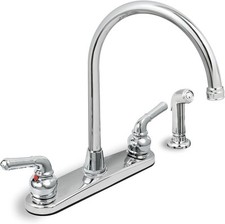393II Kitchen Faucet, High Arc Swivel Spout, Chrome Plated Finish,