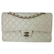 Chanel Caviar Quilted Medium Double Flap Shoulder Bag Women White One Size