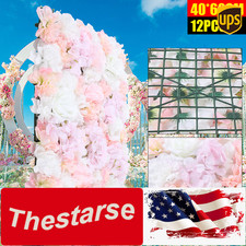 12 Artificial Flower Wall Panel Hydrangea Rose Photo Wall Wedding Home Decor