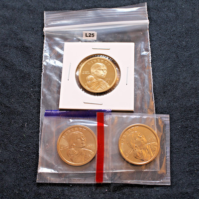 2001 P D S Sacagawea Native Dollar set! 3 Coins! Proof Uncirculated BU Lot! L25