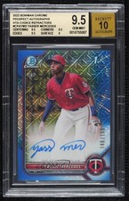 2022 Bowman Chrome HTA Choice Refractor /150 Yasser Mercedes BGS 9.5 Auto 16mf