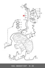 Original VW Touareg CR tank filler neck 4M4201135T, new product, original part