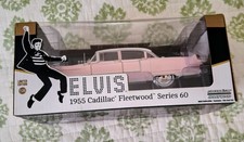 GreenLight Elvis 1955 Cadillac Fleetwood Series 60 1:24 Diecast Pink 🆕Hollywood