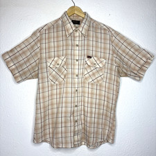 Vintage 70  s Wrangler Men's Button Short Sleeve Shirt Large Thin Made in USA