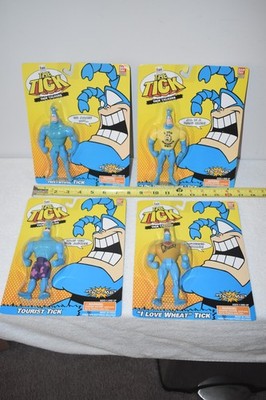 THE TICK 1994 Four Figures Carded 4 Talkers Tourist Dino Wheat Natural MOC MIB